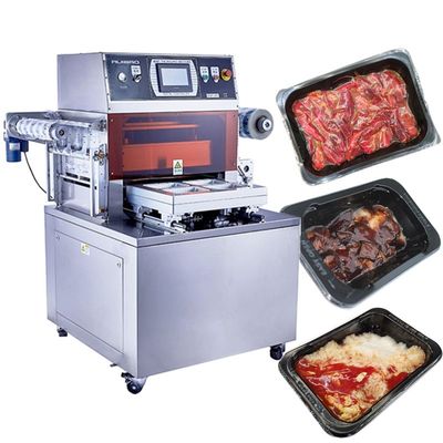 品質  cooked food skin vacuum packing machine ready meal vacuum tray sealer ready meal vacuum sealing machine 工場