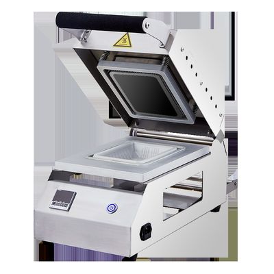 品質  Food D Stainless Steel Food Meat Tray Sealer Meal Tray Sealing Machine Table Top Store Sealer 工場
